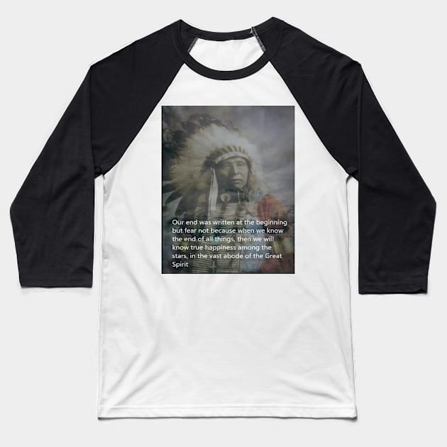 Becoming - American Indian Chief Baseball T-Shirt by Marcel1966